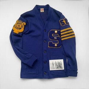 SOLD 50s High School Letterman Varsity Cardigan Sweater
